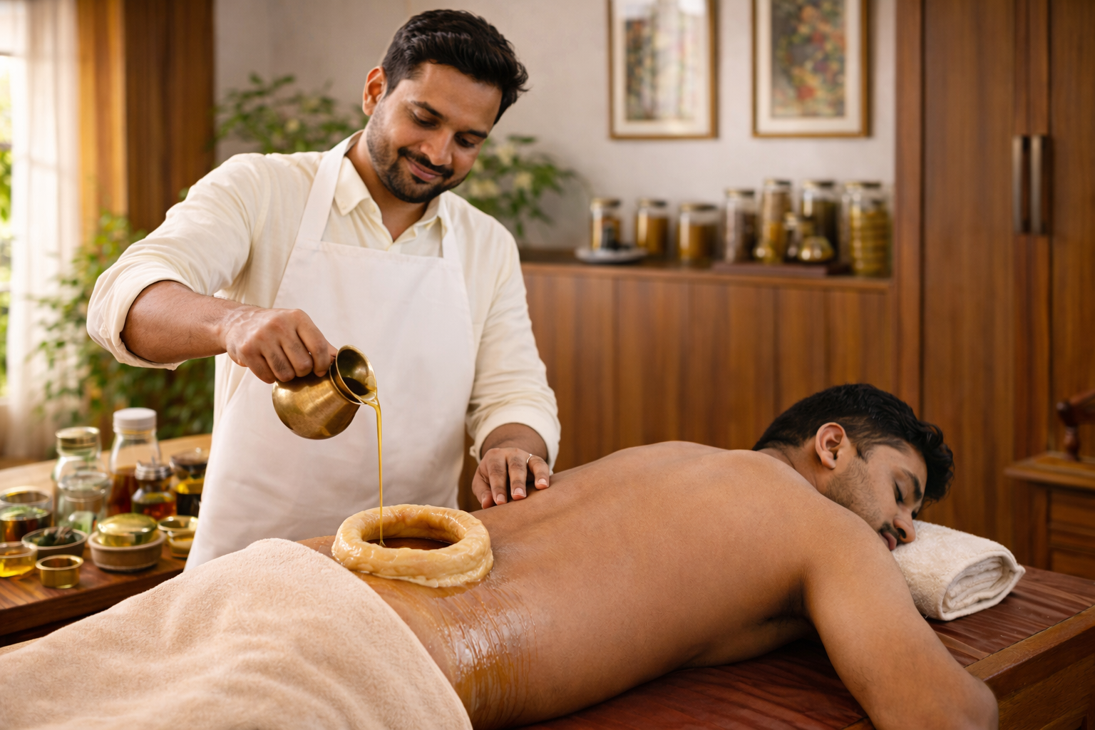 Ayurvedic basti treatment for lumbar spondylosis and back pain